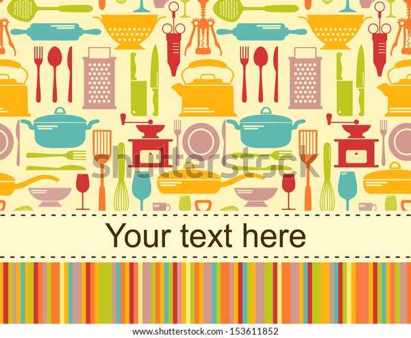kitchen vector background with place for your text.