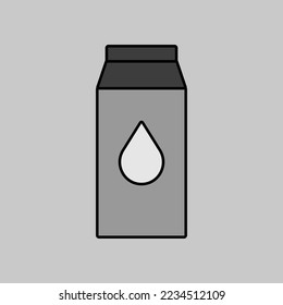 Kitchen vector grayscale icon carton of milk. Graph symbol for cooking web site design, logo, app, UI