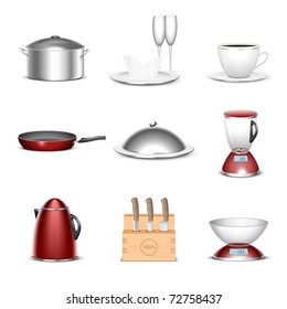 kitchen vector icon set