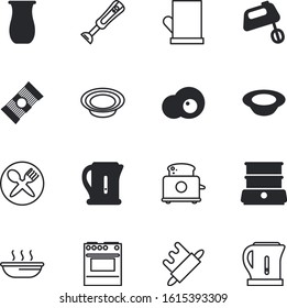 kitchen vector icon set such as: toaster, noodle, cute, types, jar, buffet, bag, art, abstract, colorful, web, top, ingredient, template, setting, egg, italy, earthenware, culture, flatware, glass
