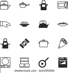kitchen vector icon set such as: safety, dry, simple, fresh, line, grilled, animal, bakery, kilogram, measurement, fire, ham, electrical, iron, round, market, protein, frying, timer, shank, mitten
