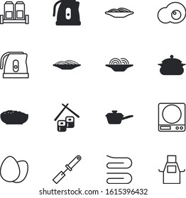 kitchen vector icon set such as: big, seafood, oriental, japanese, roll, long, soft, tray, web, protective, light, cute, salmon, uniform, porridge, mass, eggs, bottle, fabric, pots, herb, wear