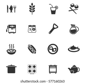 kitchen vector icons for user interface design