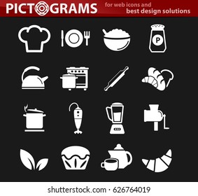 kitchen vector icons for user interface design
