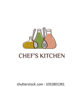 Kitchen vector logo. Chef logo. Cooking logo.