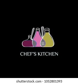 Kitchen vector logo. Chef logo. Cooking logo.