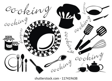 kitchen. vector symbols set