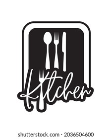 Kitchen, vector. Wording Design, Lettering Design. Wall Decals, Home Decor, love my kitchen, Art Decor, Wall Design illustration isolated on white background