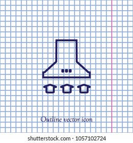 Kitchen ventilation, vector outline icon