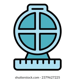 Kitchen waffle maker icon outline vector. Belgian machine. Cooker baking color flat