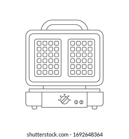 Kitchen waffle-iron icon. Outline kitchen waffle-iron vector icon for web design isolated on white background