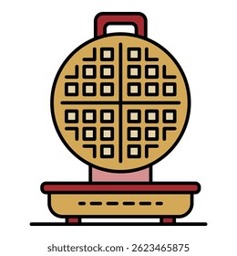 Ícone de waffle-ferro de cozinha. Contorno de cozinha waffle-ferro vetor ícone cor plana isolado