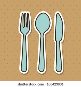 Kitchen ware design over brown background, vector illustration