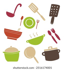 Kitchen ware drawing image for food and drink concept 