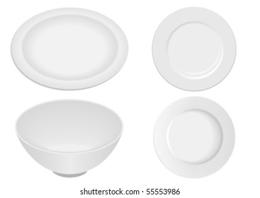 Kitchen ware elements isolated on white background