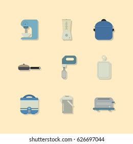 Kitchen ware icon set 