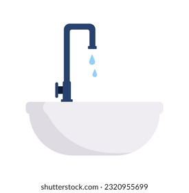 Kitchen wash basin concept. Cleanliness and hygiene, purity. Hand and dishes washing. Template, layout and mock up. Cartoon flat vector illustration isolated on white background