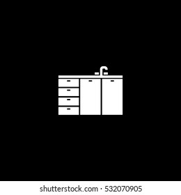 kitchen washbasin icon, on white background
