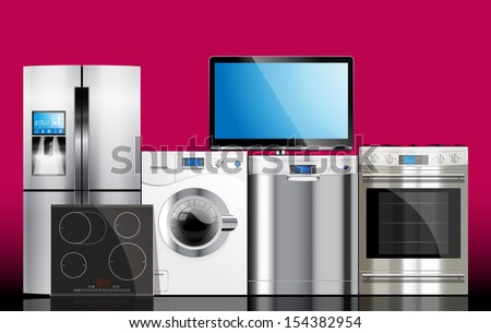 Kitchen - washing machine, icebox, gas stove, dishwasher