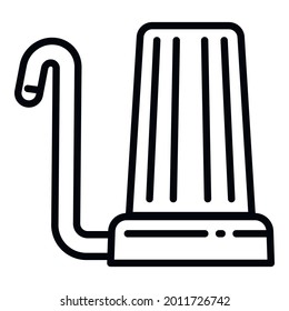 Icono de filtro de agua de cocina. Icono del vector del filtro de agua de la cocina de contorno para diseño web aislado en fondo blanco