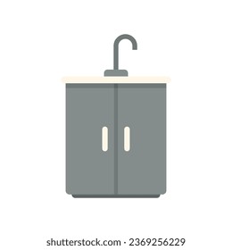 Kitchen water tap icon flat vector. Interior room. Room furniture isolated