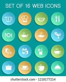 kitchen web icons on colorful round buttons