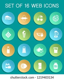 kitchen web icons on colorful round buttons