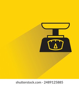 kitchen weight icon with shadow on yellow background