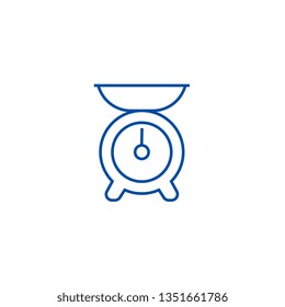 Kitchen weight line icon concept. Kitchen weight flat  vector symbol, sign, outline illustration.