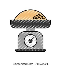 kitchen weight scale with flour measure