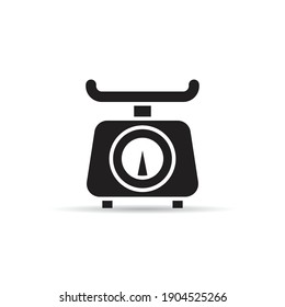 icono de escala de peso de cocina en vector de fondo blanco 