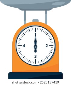 Kitchen weight scales. Cooking appliance cartoon icon