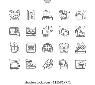 Kitchen Well-crafted Pixel Perfect Vector Thin Line Icons 30 2x Grid for Web Graphics and Apps. Simple Minimal Pictogram