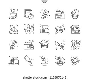 Kitchen Well-crafted Pixel Perfect Vector Thin Line Icons 30 2x Grid for Web Graphics and Apps. Simple Minimal Pictogram