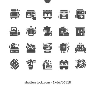 Kitchen Well-crafted Pixel Perfect Vector Solid Icons 30 2x Grid for Web Graphics and Apps. Simple Minimal Pictogram