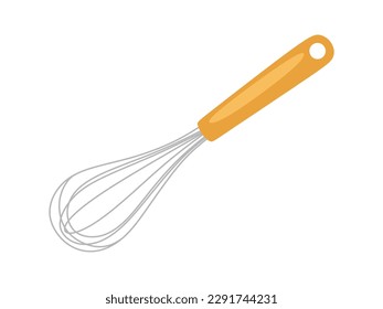 Kitchen Whisk or beater. Illustration of beater isolated on white background. Kitchenware element vector illustration in flat cartoon style.