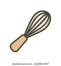 Kitchen whisk blends ingredients isolated background minimalism