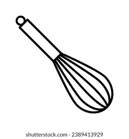 Kitchen whisk icon. Balloon whisk for mixing and whisking. Vector illustration