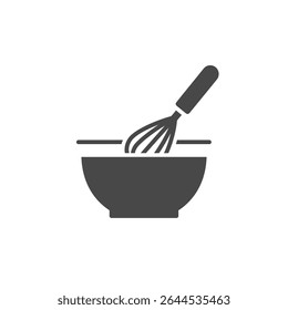 Bico de cozinha em misturando tigela simbolizando assar e criação de receita de sobremesa criativa