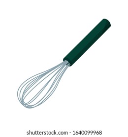 Kitchen whisk realistic vector illustration. Cooking equipment.