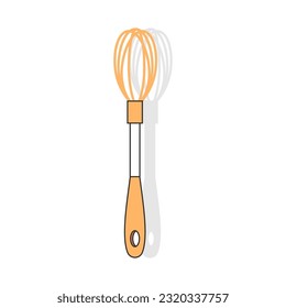 Kitchen whisk vector cartoon cooking tool isolated on a white background.