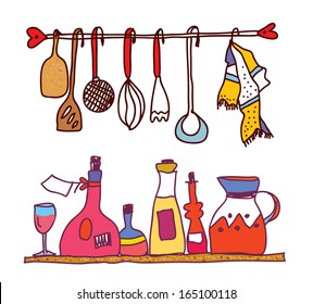 Kitchen and wine accessories funny design shelves