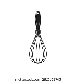 Kitchen wire whisk cooking tool vector illustration with culinary preparation equipment illustration isolated metallic restaurant houseware appliance implement whipping blending accessory