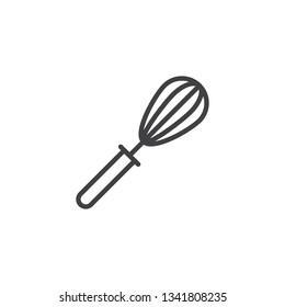 Kitchen wire whisk line icon. linear style sign for mobile concept and web design. Egg beater, mixer outline vector icon. Symbol, logo illustration. Pixel perfect vector graphics