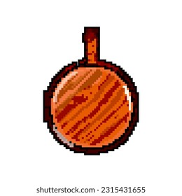 kitchen wooden pizza board game pixel art retro vector. bit kitchen wooden pizza board. old vintage illustration