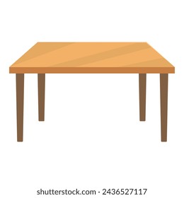 Kitchen wooden table icon cartoon vector. Shop room interior. Young office online