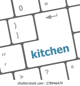 kitchen word on computer keyboard keys vector