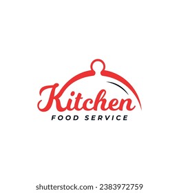 Kitchen wordmark typography logo design for restaurant and food service logo