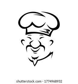 Kitchen Worker, Baker Or Waiter Isolated Chef Cook. Vector Chinese Or Korean Male Kitchener Portrait