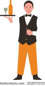 Kitchen Worker Character Isolated on White Background. Vector Illustration